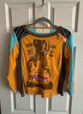 Mosquito Jean USA Vintage Y2K Graphic Long Sleeve Mesh Top